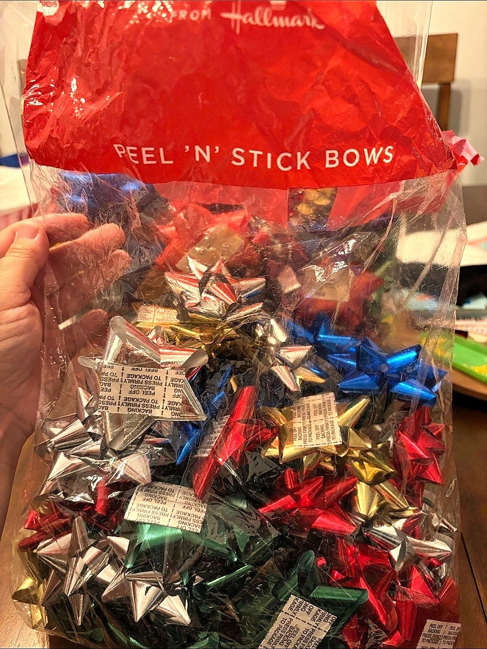 Vintage Hallmark Peel 'n' Stick Bows Bag Multicolor